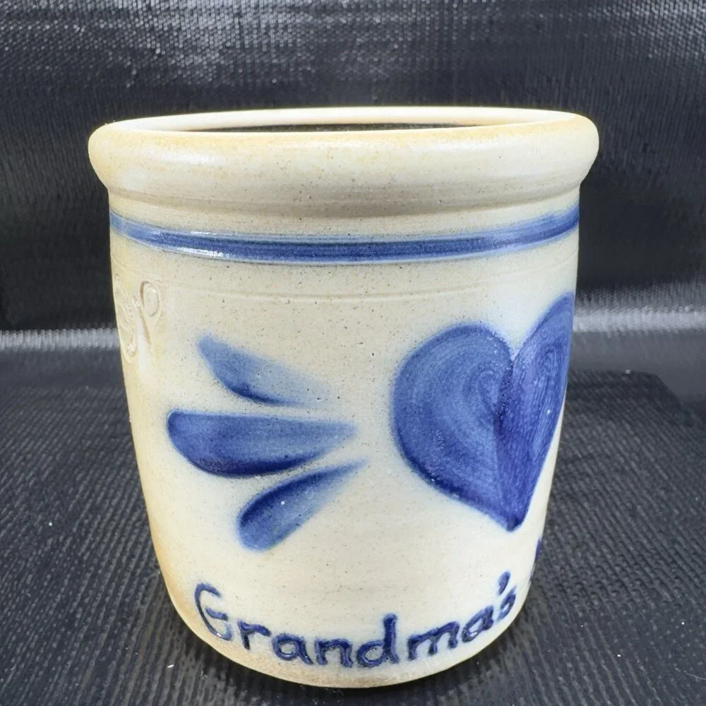 Shadow Lawn Pottery Stoneware Salt Glaze Vase Utensil Holder Grandmas Kitchen‎